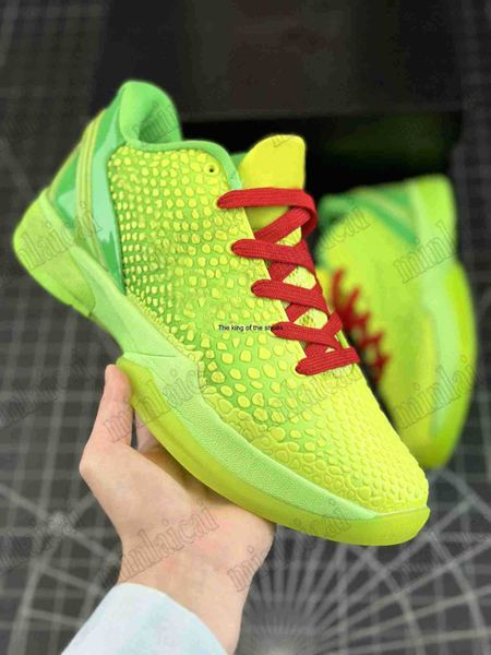 

shoes classic mamba men's 6 protro grinch green apple volt crimson black snakeskin pattern christmas sports sneakers