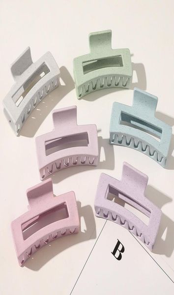 

new simple women hair clips large geometric hairpin crab solid color hair claw clips4579367, Slivery;white