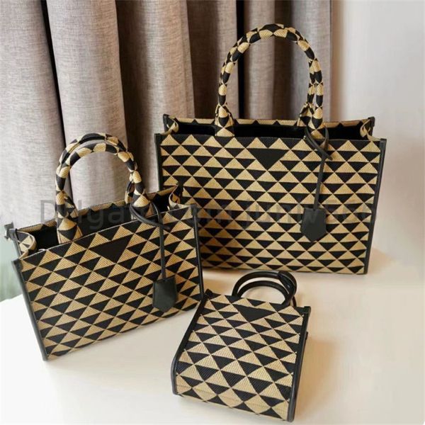 

luxurys designers canvas embroidery shopping bags men and women woody handbags large capacity totes shoulder bags beach bags fashion crossbo
