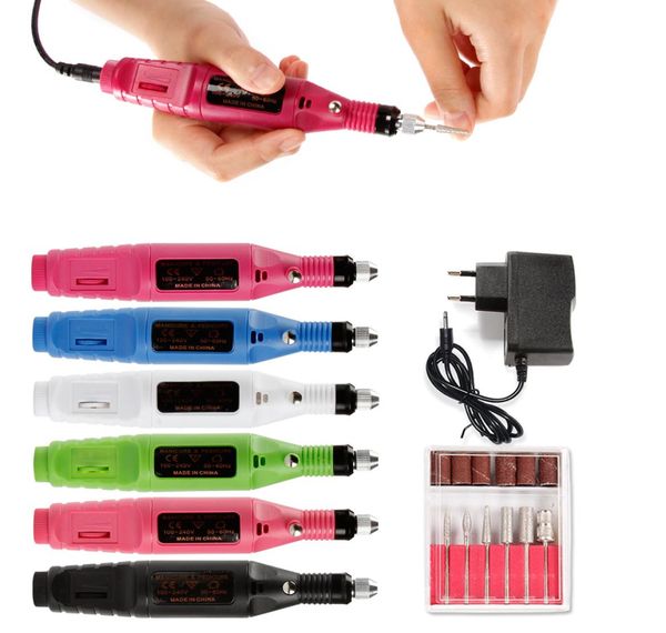 

nail electric apparatus for manicure milling drill bit set pedicure machine euus plug gel remover nail polishing cutters kit9512477, Silver