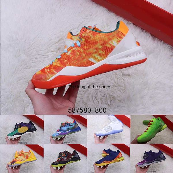

wholesale authentic christmas 8 protro grinch 6 basketball shoes mamba green apple volt crimson black man athletic shoe sneakers with origin