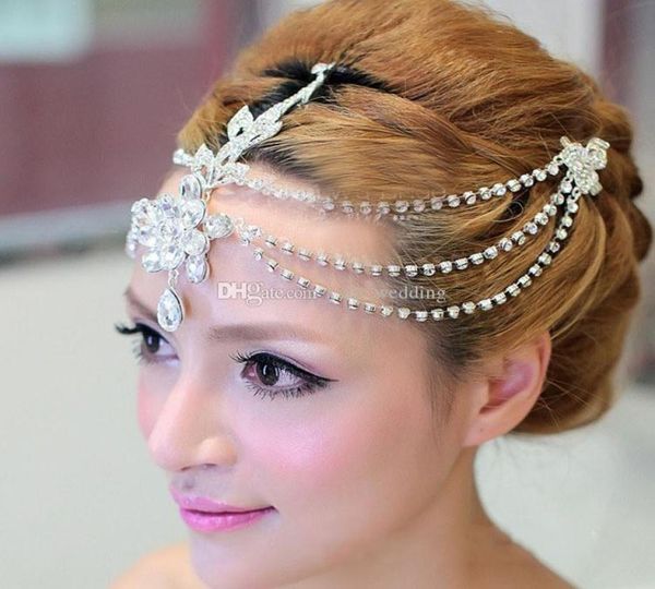 

rhinestone forehead bridal hair accessories luxury wedding hair jewelry tiaras crowns for brides bridal head pieces in stock3702082, White