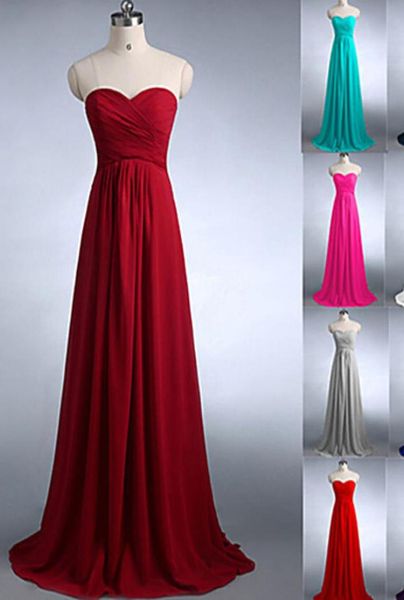 

2019 long designer bridesmaid dresses aline sweetheart wedding party dresses floor length elegant with ruffle chiffon3616769, White;pink