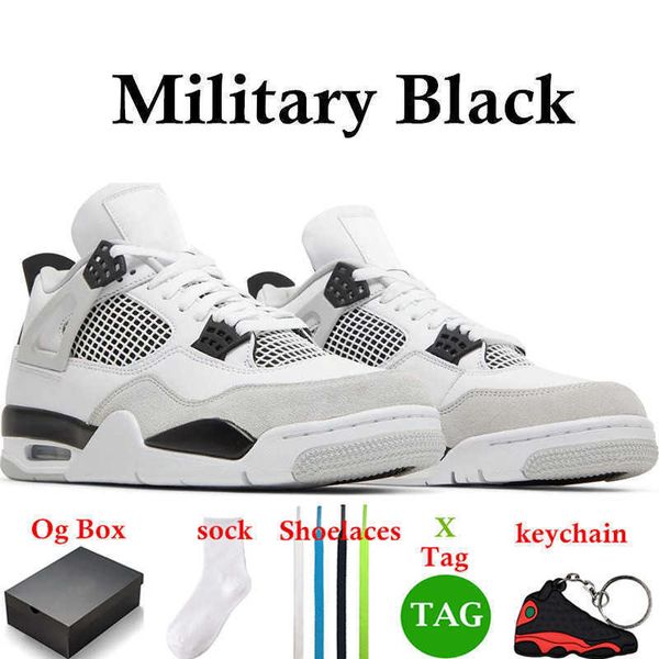 

box with basketball shoes 4 for men women infrared j4 military black 4s cat fired red thunder white cement pure money purple mens trainereli