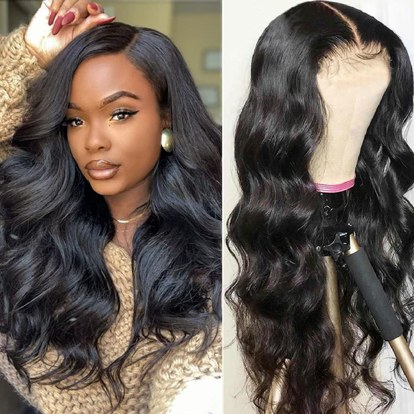 

new design body wave wig lace front human 13x4 hd lace frontal wig 4x4 transparent lace frontal closure wigs human hair, Black;brown