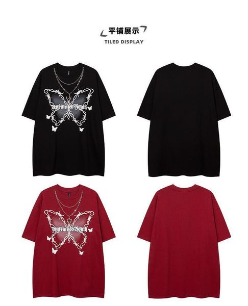 

women s t shirt 2023 summer bow short sleeve t shirt for men and women street hip hop loose necklace decoration clothing goth pro choice 230, White
