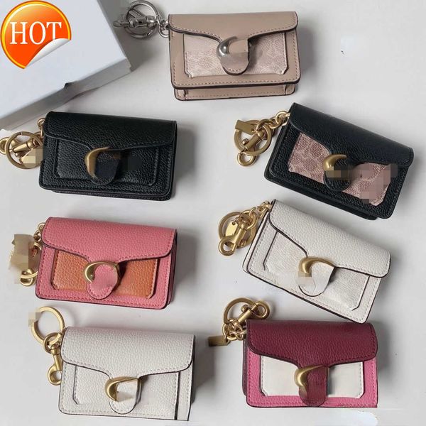 

brand designer change purse card pack handbag pendant purse classic key card made of lychee grain cow leather 7-color box size 11 cm factory