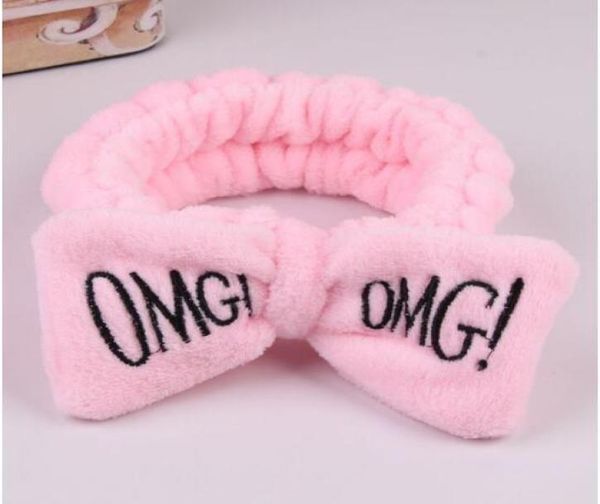 

2020 new letter headbands for women girls bow wash face turban makeup elastic hair bands coral fleece hair accessories9689066