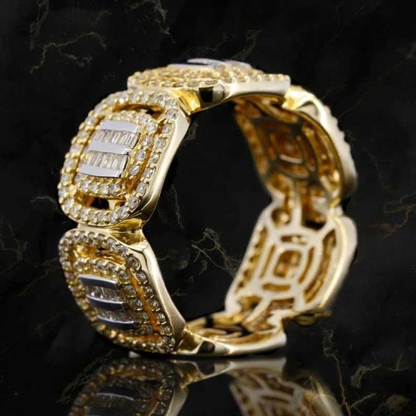 

iced out hiphop 925 sterling silver mens vvs moissanite cuban ring