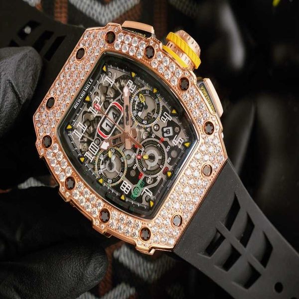 

fantastic diamond r i c h a r d luxury super style male wrist watches rm11 rm11-03 7f5u designer high-end quality bust down bezel uhr for me, Slivery;golden