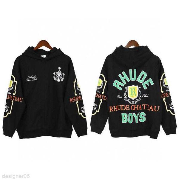 

rhude designer hoodie draw hoodie designer pullover black pullover hoodie men women pullover hoody sweatshirt printed long sleeve loose hood