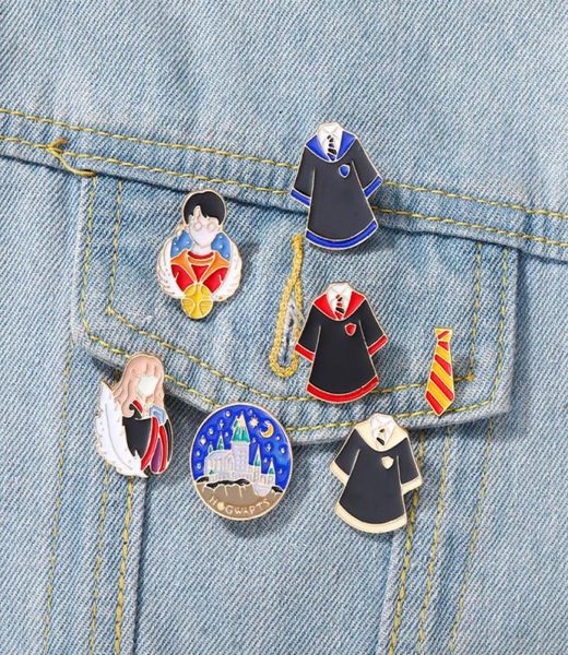 

magic bachelor gown enamel pin witch wizard uniform custom brooches lapel badge backpack cartoon accessories witchcraft jewelry5282461, Blue