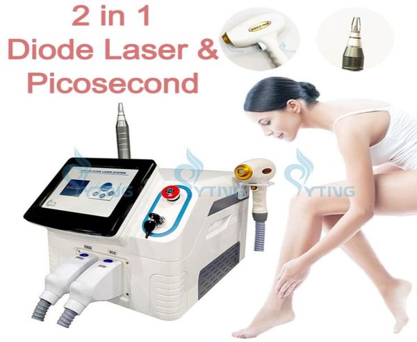 

808nm diode laser hair removal machine 2 in 1 nd yag picosecond remove tattoo2060651, Black