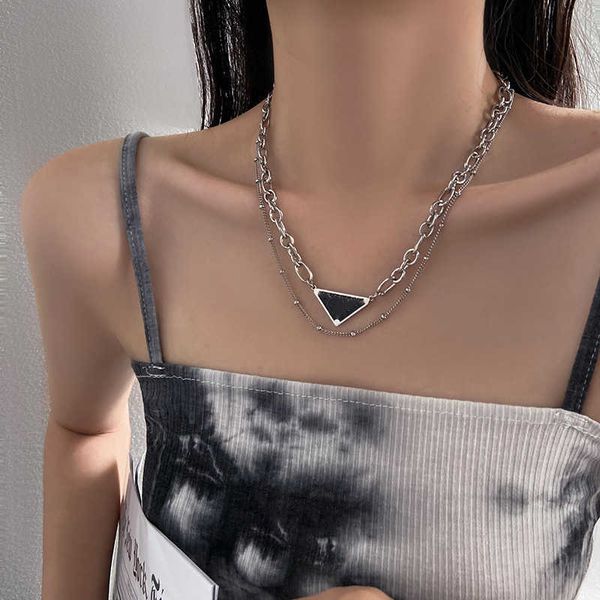 

jewelry women necklaces designer p inverted triangle and party 925 silver plated solitaire and punk alphabet tassel geometric
