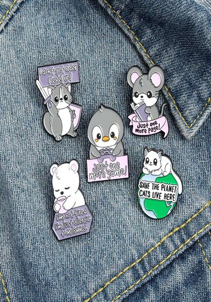 

just one more mouse enamel brooches pin for women fashion dress coat shirt demin metal funny brooch pins badges promotion gift 2027910617, Blue