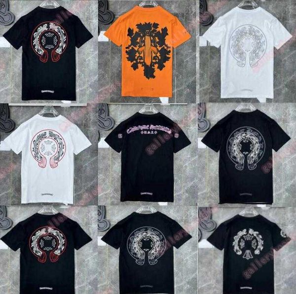 

2023 mens classic t shirt heart fashion ch brand letter sanskrit cross pattern sweater t-shirts designers chromes pullover cotton tshirts 1, White;black