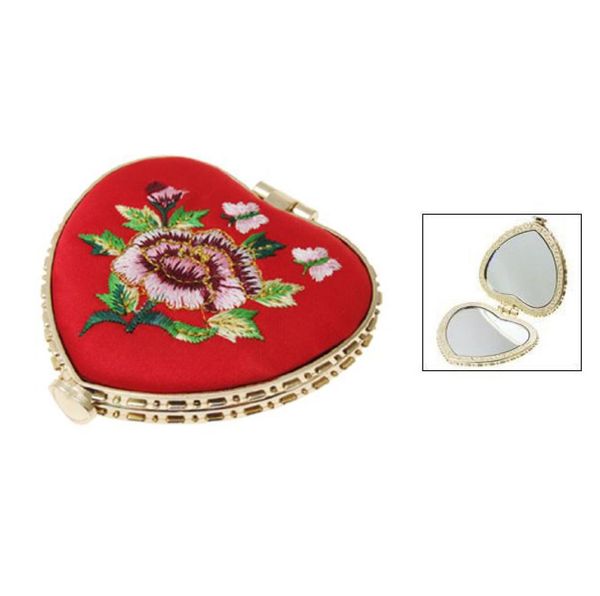 

heart shaped floral lady pocket mirror butterfly buckle0127182885