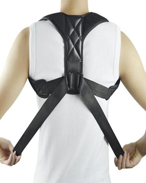 

drop posture corrector clavicle spine back shoulder lumbar brace support belt posture correction prevents slouching6008049