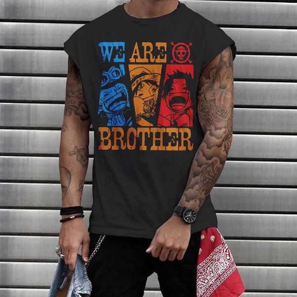 

summer 2023 men's 3d printing round neck slim fit casual men's shoulder tank men's t-shirt stussys ebuj, White;black