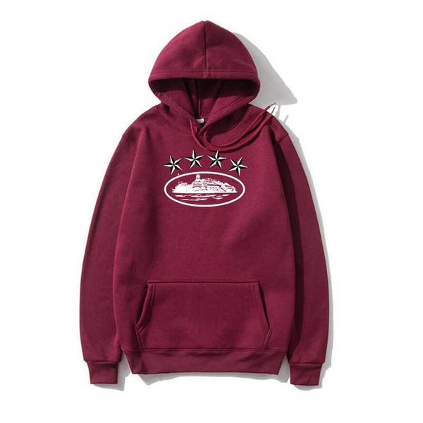 

2023 corteizs hoodies designer sweater warm demon island hooded mens womens fashion streetwear pullover sweatshirts loose lovers clothing w, Black