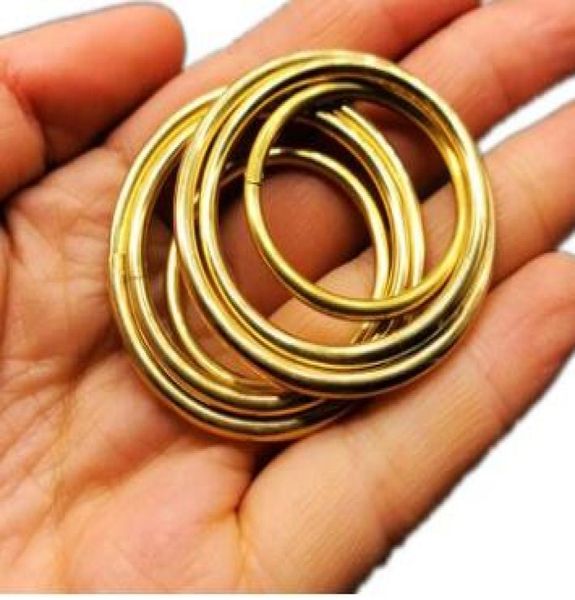 

solid brass split rings one loop keyring 3245mm bag hook connector keychain keys holder diy leather craft hardware1640626