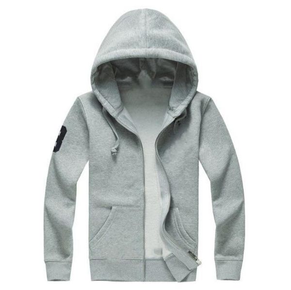 

mens jackets polo big horse sweater outerwear hoodies sweatshirts autumn winter hoodie sport jacket zipper casual quality multiple colour as, Black