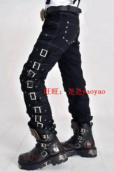 

men's jeans 2740 fashion casual stage japan visual punk trousers two ways bib pants overalls singer costumes 230628, Blue