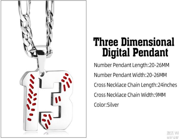

titanium sport accessories personalized jersey athletes stainless steel number pendant chain boys baseball softball team inspirati6613071