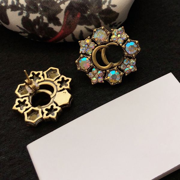 

designer earring ggity brand stud earing luxury g logo earring women retro hoop jewelry women's gifts metal crystal charm ahsj0, Golden