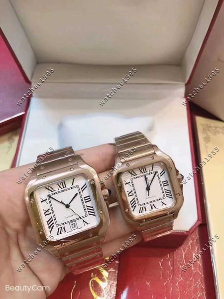 

watches 35mm square 40mm mechanical watches case and bracelet fashion womens male wristwatch, Slivery;golden