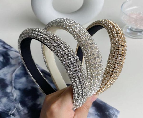 

luxury baroque full rhinestone sponge headband fashion hair accessories women rhinestone shiny hairbands cute hair hoop headwear847095499