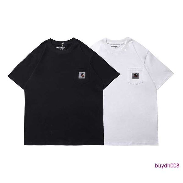 

fashion men's and women's t-shirt tooling brand carhart new summer 2023 mountains alphabet couple loose short sleeve vwfd, White;black