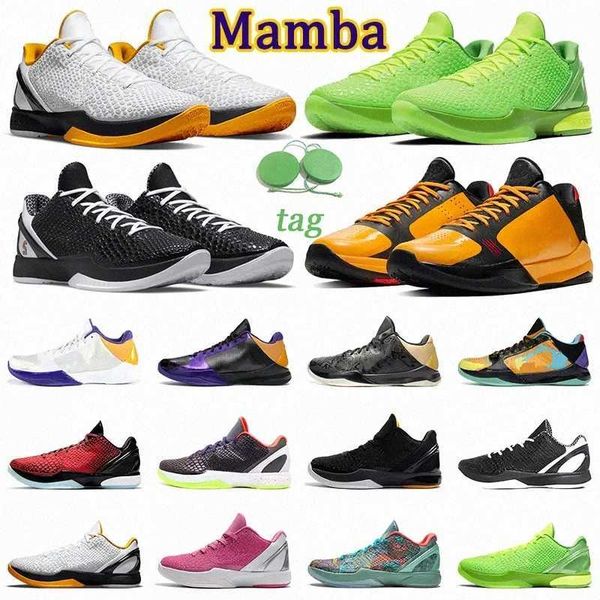 

mamba zoom 6 protro men basketball shoes grinch mambacita del sol chaos alternate bruce lee 5 rings lakers purple prelude mens trainers outd, Black