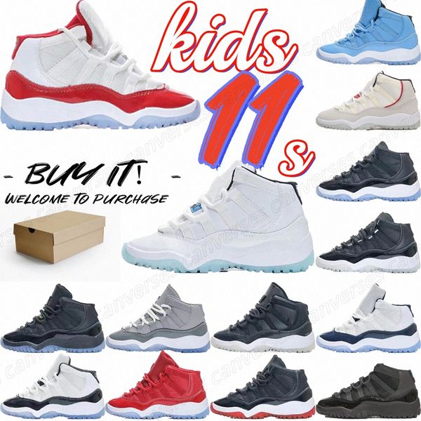 

toddlers kids shoes 11s cherry cool grey boys girls youth childrens bp gamma blue win like 96 concord bred legend blue size 25-35, Black