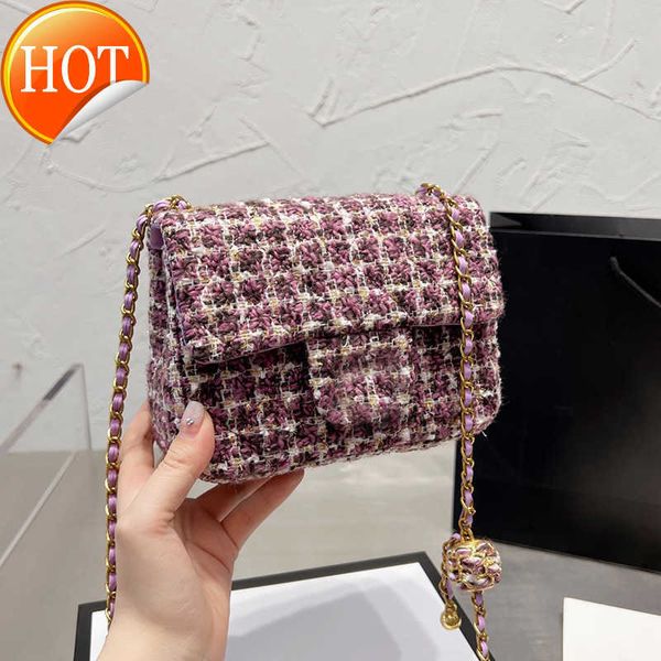 

luxury designers shoulder bags 2023 women's classic mini messenger adjustable small gold ball texture chain crossbody factory direct sa