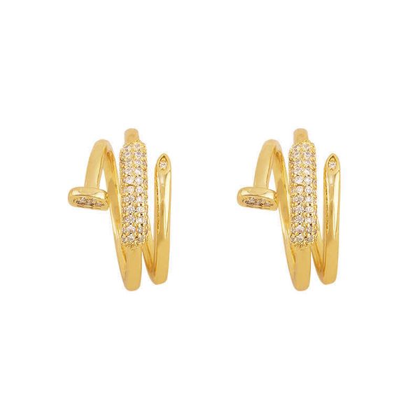 

designer new slightly set zirconium nail ring for women's ins cool and index finger opening multi-layer korean version carti heavy indu, Silver