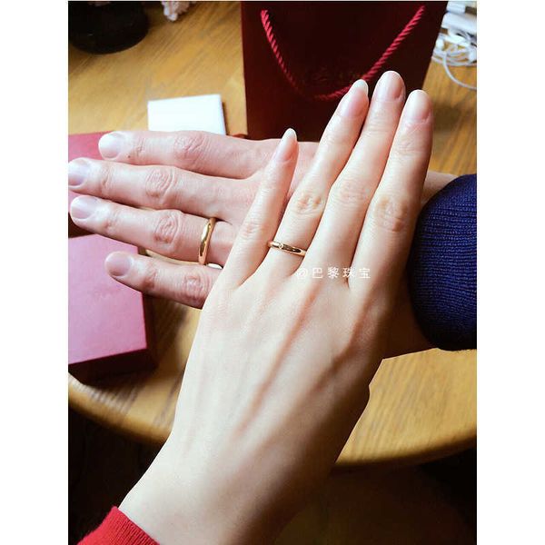 

original designer carti carti 2021 new smooth texture single diamond 18k rose gold ring real craft quality decoration women's with logo, Silver