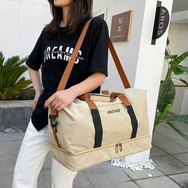 

yoga bag large capacity light dry and wet separation fitness bag one-shoulder diagonal cross portable short-distance travel bag