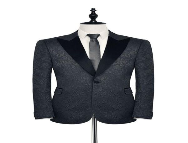 

and fine embossing groomsmen peak lapel groom tuxedos men suits weddingpromdinner man blazerjacketpantstie 2487165755, Black;gray