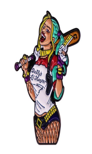 

clown girl terror hard enamel pins badge backpack collar lapel women men fashion jewelry8738484, Blue