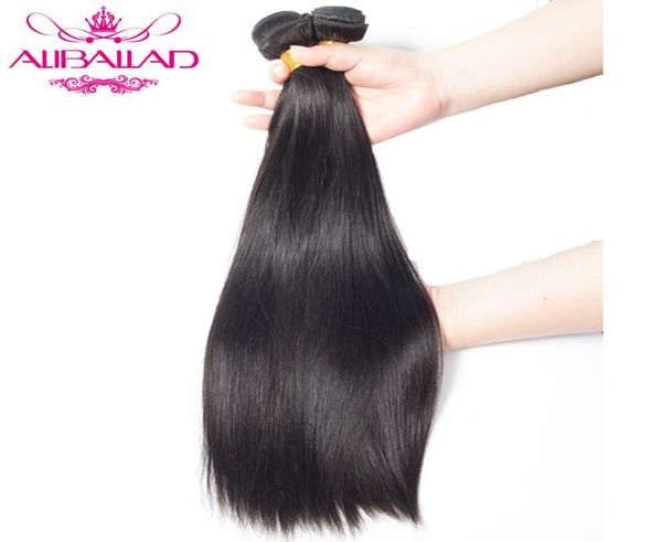 

aliballad brazilian straight hair natural color weave bundles 8 to 28 inch non remy hair extensions 100 human bundles8990600, Black;brown