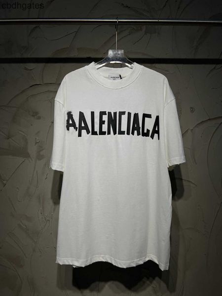 

designer mens t shirts 2023 b summer b home black tape worn short sleeve loose versatile fashion casual men's women's t-shirt over, White;black