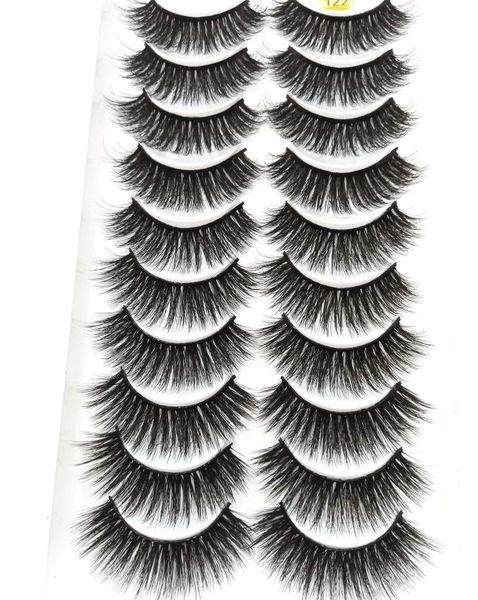 

2020 new 10 pairs 100 real mink eyelashes 3d natural false eyelashes mink lashes soft eyelash extension makeup kit cilios 3d1228583190