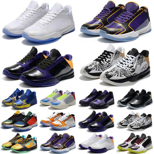 

mamba zoom 5 6 basketball shoes protro bruce lee what if lakers tucker big stage chaos rings eybl metallic gold grinch forever men sneakers, Black