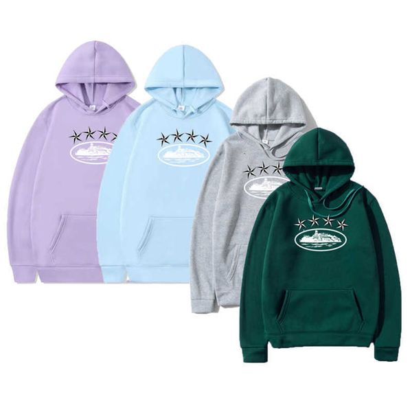 

corteizs hoodies warm demon island hoody boat pattern hooded designer mens women streetwear pullover sweatshirts loose jumper clothing nsss, Black