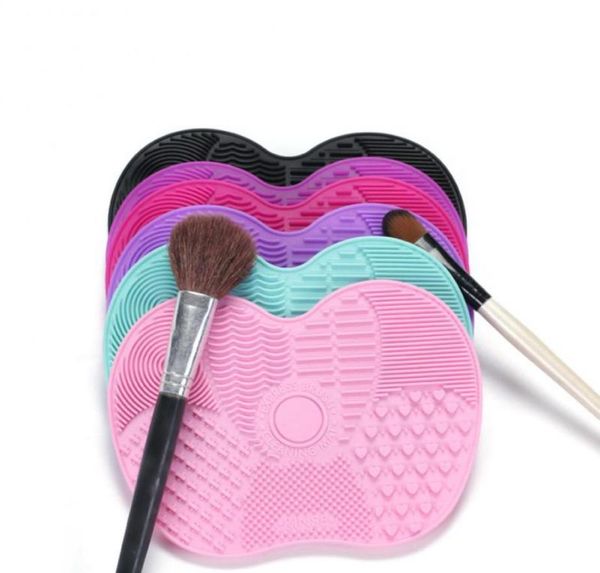 

silicone makeup brush cleaner pad hand tool foundation makeup brush scrubber board make up washing brush gel cleaning mat 00676508012