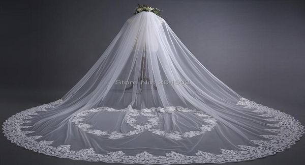 

bridal veils stunning onelayer tulle long wedding lace with comb qy2560274, Black
