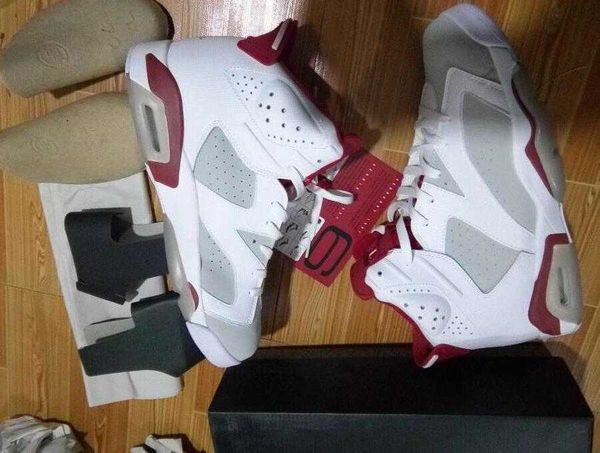 

shoes basketball white gym red hare with box alternate 6s in hand