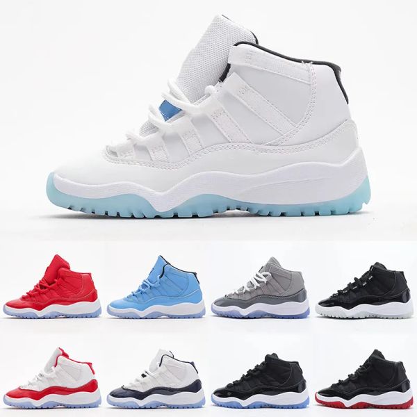 

2022 infant 11 kids basketball shoes for boys girls shoe jumpman 11s bred cool grey gamma blue sports sneakers designer space jam toddlers t, Black