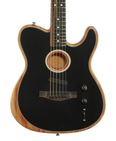 

custom shop acoustasonic tele matte black electric guitar polyester satin urethane finish spurce deep c mahogany neck chrom1547422